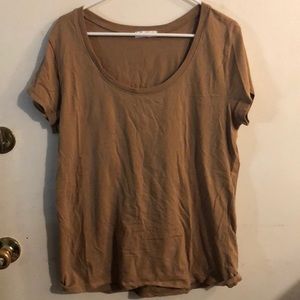 Ambiance Apparel Tan Scoop Neck T-shirt
